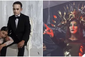 9 Momen pemotretan Halloween keluarga Ruben Onsu, outfitnya serem pol
