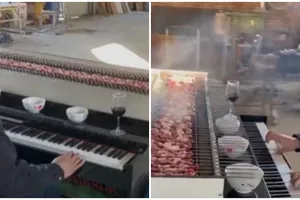 Unik dan kreatif, pria ini modifikasi piano untuk membakar sate