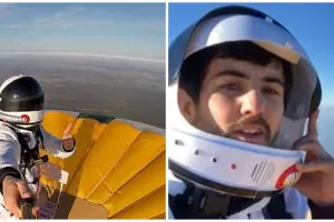 Pria pecahkan rekor berdiri di balon udara pada ketinggian 4000 meter