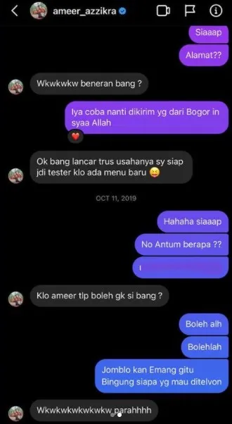 Teuku Wisnu beberkan isi chat terakhir dengan Ameer © Instagram Teuku Wisnu beberkan isi chat terakhir dengan Ameer © Instagram