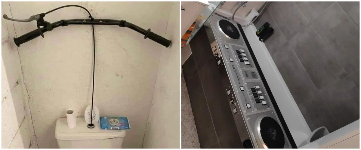 11 Penampakan benda nggak biasa di kamar mandi, bikin bingung