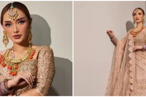 5 Potret Zaskia Gotik dalam balutan kain sari, seperti boneka hidup