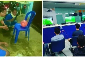 9 Potret lucu nonton bareng pertandingan bola ini bikin geleng kepala