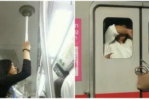 11 Momen lucu nggak kebagian tempat duduk di kereta