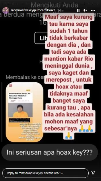 Rio Ramadhan dikabarkan meninggal dunia © 2022 brilio.net Rio Ramadhan dikabarkan meninggal dunia © 2022 brilio.net