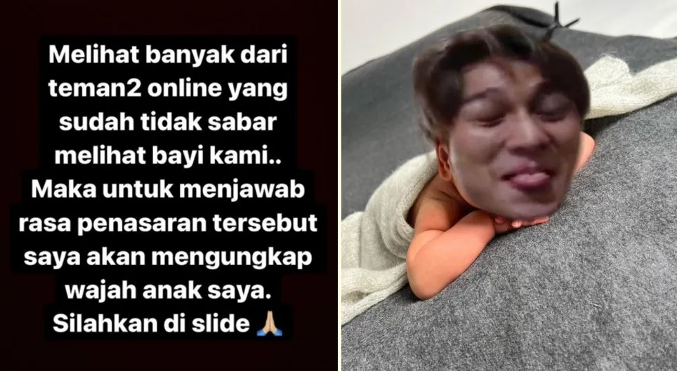 Rizky Billar isengin baby L © Instagram Rizky Billar isengin baby L © Instagram