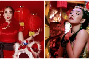 9 Gaya Gisella Anastasia dalam nuansa Imlek, anggun pakai cheongsam