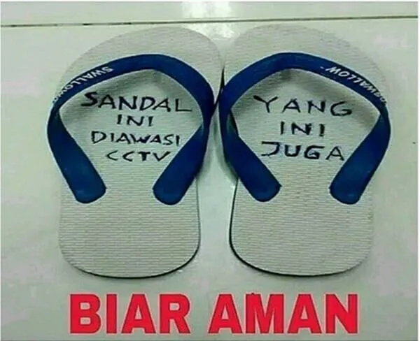 cara amankan sandal malah lucu © 1cak.com cara amankan sandal malah lucu © 1cak.com