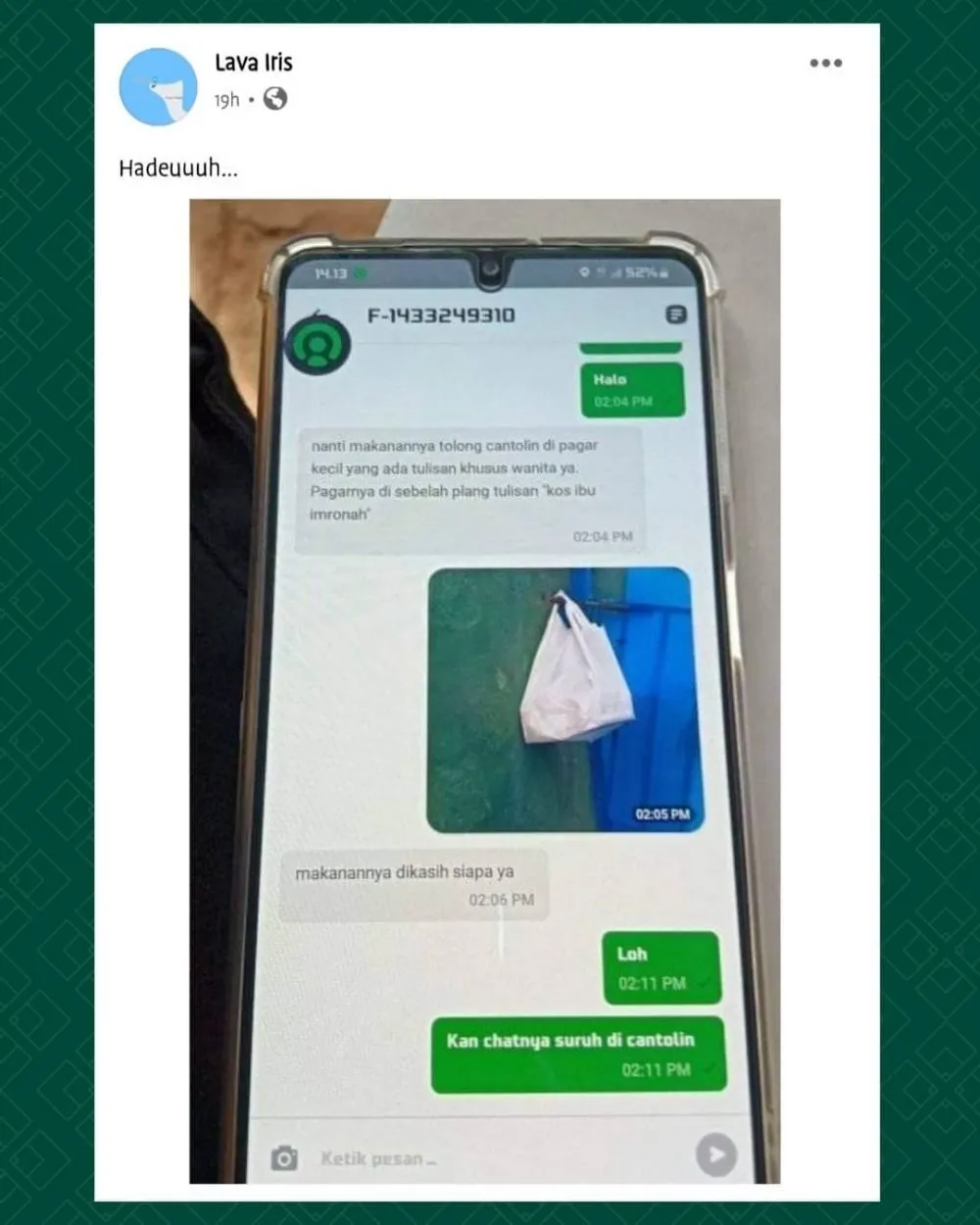 driver ojek online antar makanan malah kocak © Instagram driver ojek online antar makanan malah kocak © Instagram