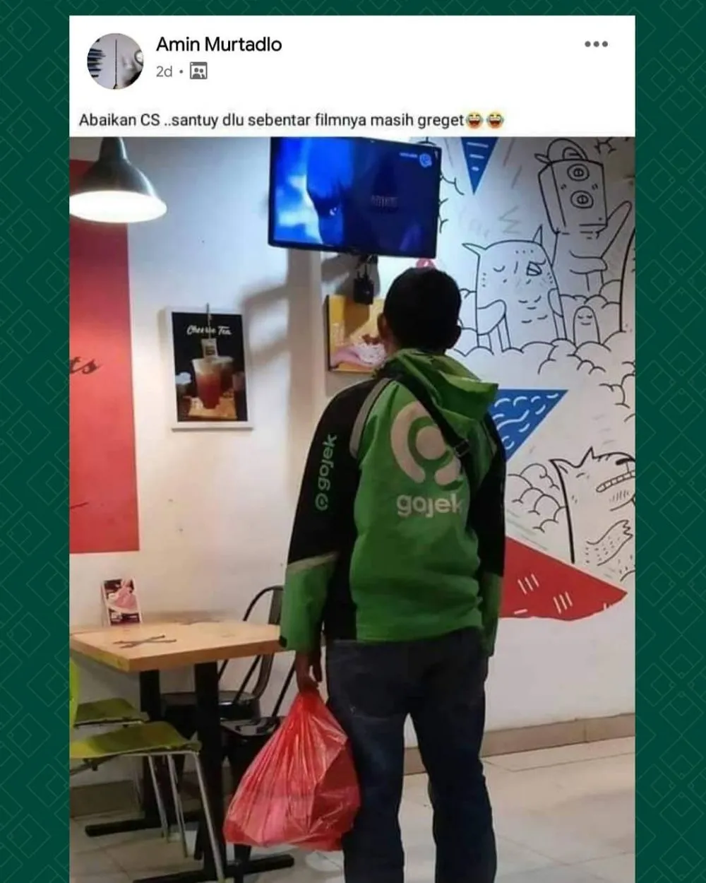 driver ojek online antar makanan malah kocak © Instagram driver ojek online antar makanan malah kocak © Instagram