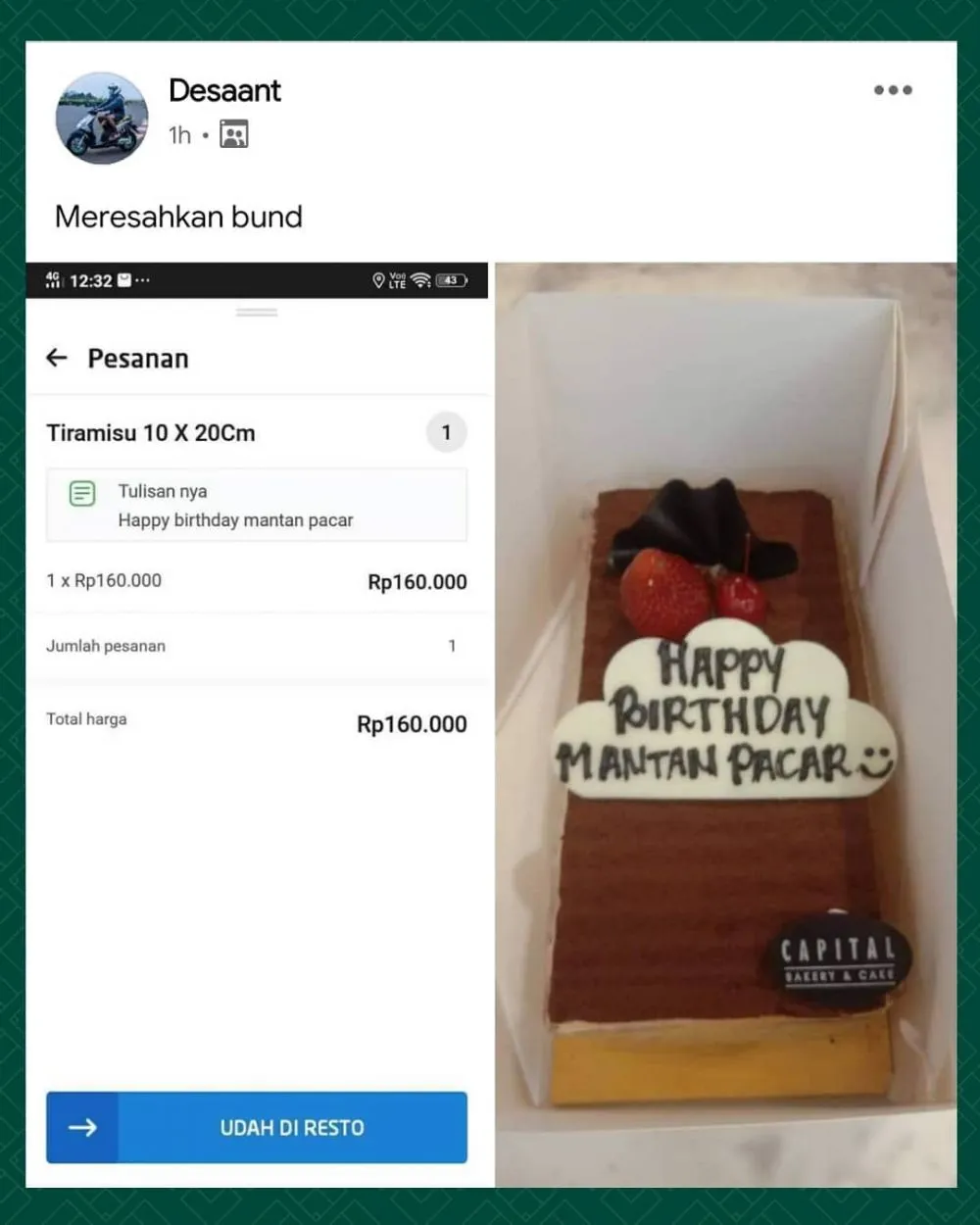 driver ojek online antar makanan malah kocak © Instagram driver ojek online antar makanan malah kocak © Instagram