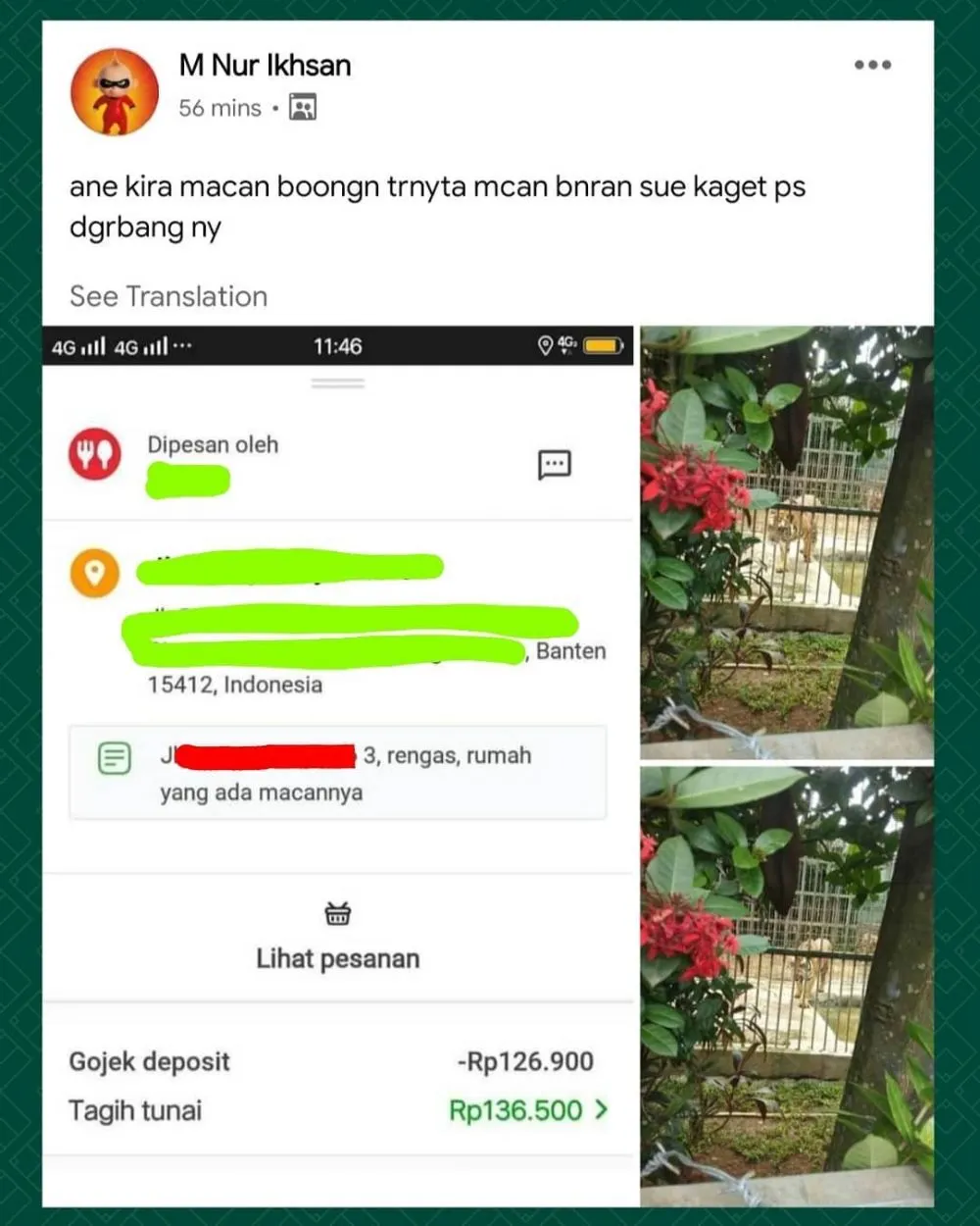driver ojek online antar makanan malah kocak © Instagram driver ojek online antar makanan malah kocak © Instagram