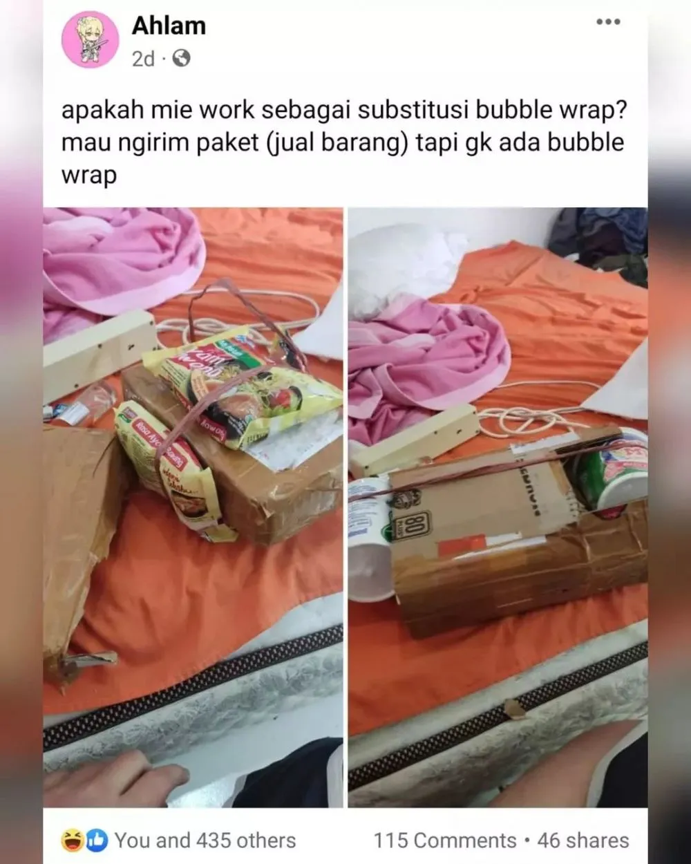 status fb ada kejanggalan lucu © Instagram