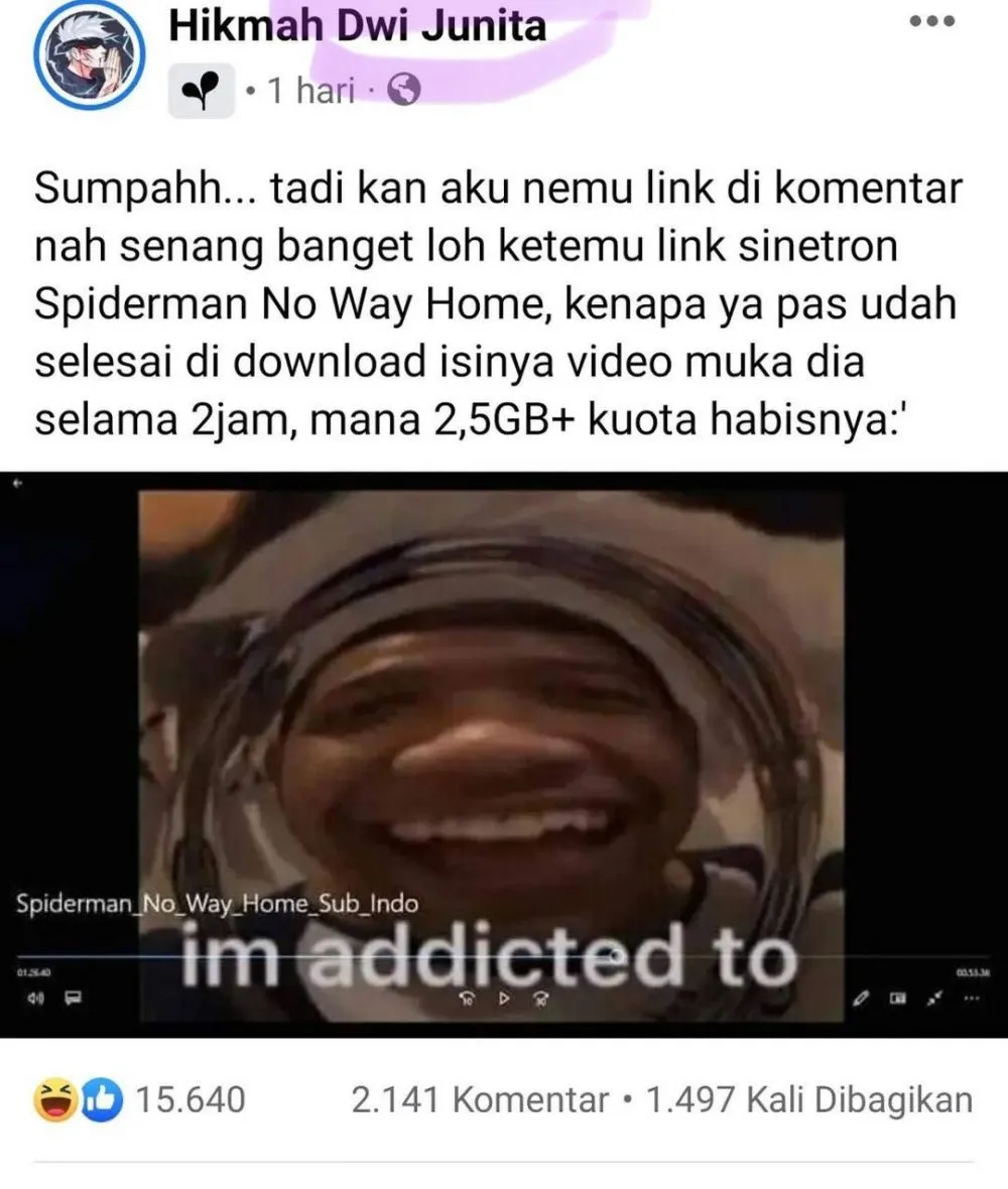 status fb ada kejanggalan lucu © Instagram