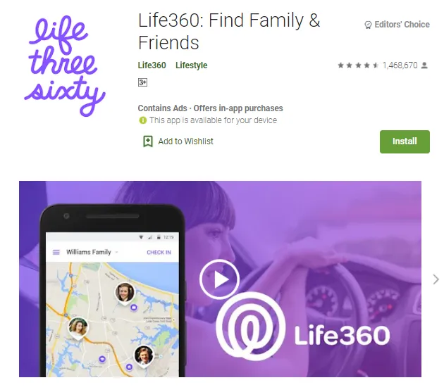 Aplikasi pelacak lokasi Android play.google.com