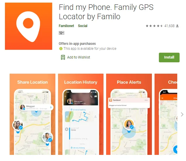 Aplikasi pelacak lokasi Android play.google.com