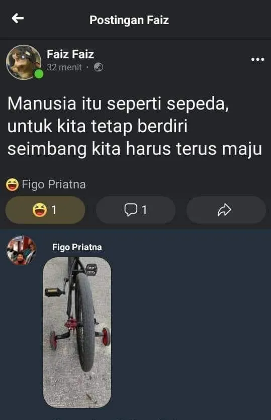 balasan di status FB nyeleneh banget © Instagram