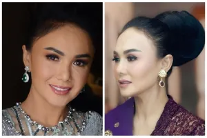 11 Gaya Yuni Shara hadiri kondangan, elegan dengan kebaya