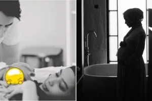 11 Momen Hamidah Rachmayanti lahiran, kontraksi saat maternity shoot