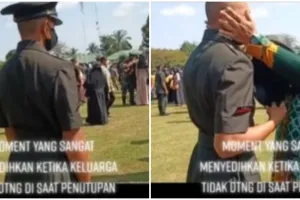 Bikin haru, momen ibu kantin temani prajurit TNI yatim usai pendidikan