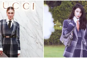 7 Momen Luna Maya kembaran baju dengan seleb Korea, tampil berkelas