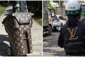 11 Potret kocak orang pakai brand LV KW, bikin cekikikan