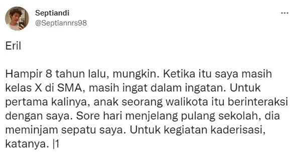 Kisah Eril di mata teman lama © berbagai sumber Kisah Eril di mata teman lama © berbagai sumber