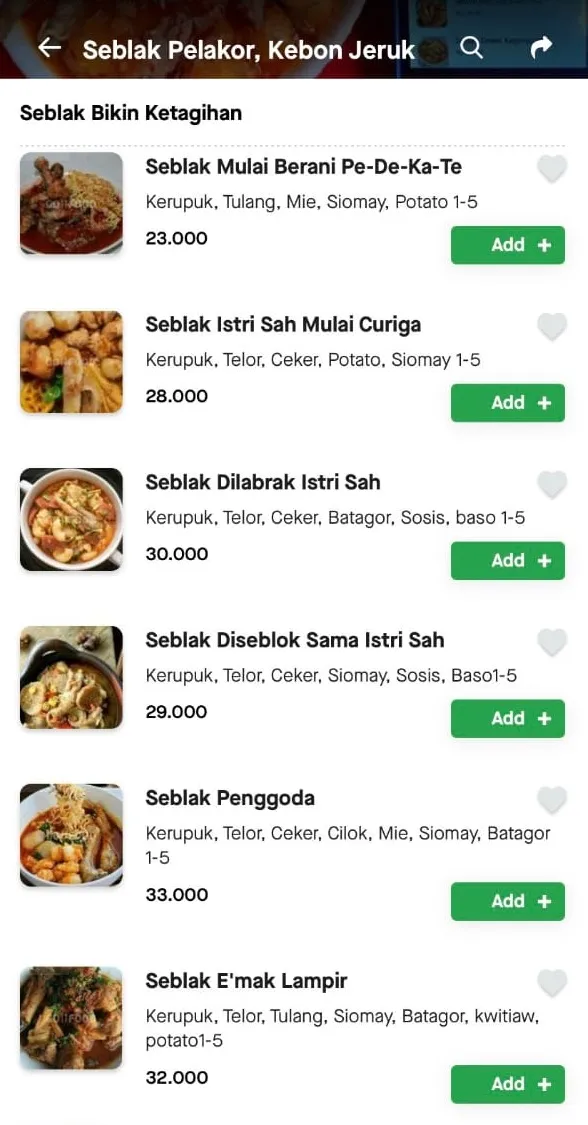 nama makanan di ojek online © Twitter