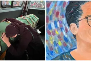 Momen haru Zara peluk peti jenazah Eril terakhir kali hingga tertidur