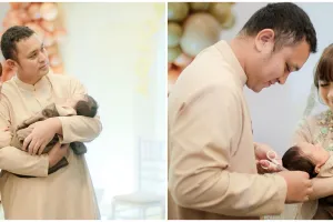 13 Momen akikah baby Gin anak Gilang Dirga & Adiezty, penuh doa hangat