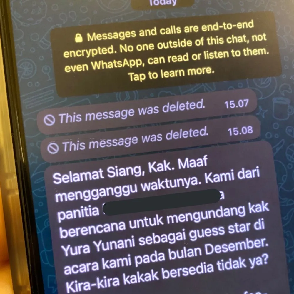 Chat salah tulis Berbagai sumber