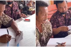Momen unik saat kondangan, amplop dibuka dan dicatat di depan tamu