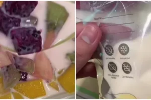 Momen pria minum sisa ASI milik sang anak, dicampur dengan salad