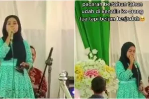 Wanita ini sumbang lagu di nikahan mantan, ekspresi pengantin disorot