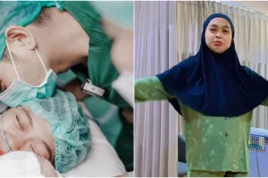 9 Potret Ria Ricis usai melahirkan, mata terlihat sembab