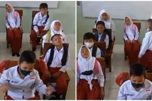 Aksi siswa SD praktikan sikap toleransi di kendaraan umum, bikin salut