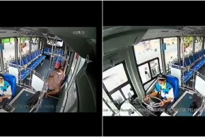 Detik-detik penumpang Trans Jogja nyaris curi tas sopir, bikin emosi