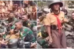 Aksi anak SD percaya diri pimpin yel-yel taruna TNI, tuai pujian