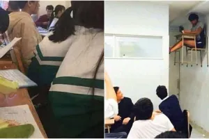 11 Kelakuan nyeleneh siswa duduk paling belakang ini bikin tepuk jidat