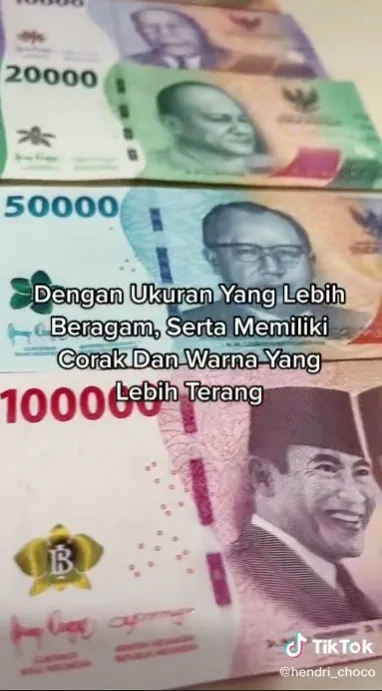 Uang kertas baru makin besar © TikTok Uang kertas baru makin besar © TikTok