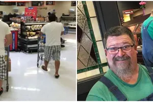 11 Momen kocak bapak-bapak kembaran baju di tempat umum, santuy aja