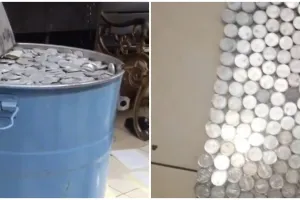 Lima tahun nabung uang koin di drum, saat dibuka jumlahnya wow