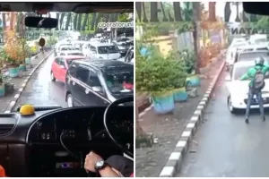 Aksi driver ojol bantu mobil damkar di tengah kemacetan, tuai pujian