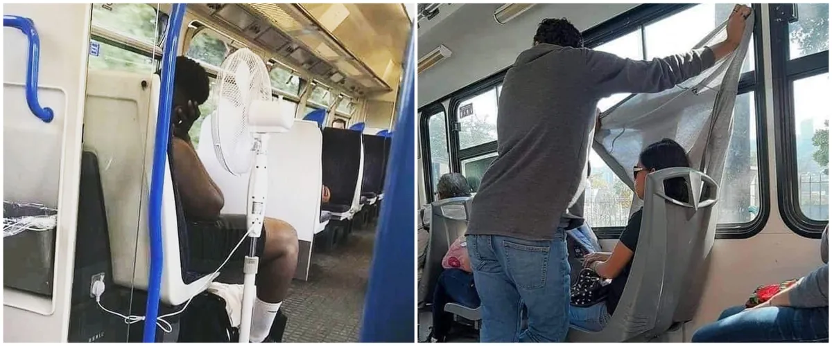 13 Akal-akalan orang hindari panas pas naik kendaraan umum, licik pol