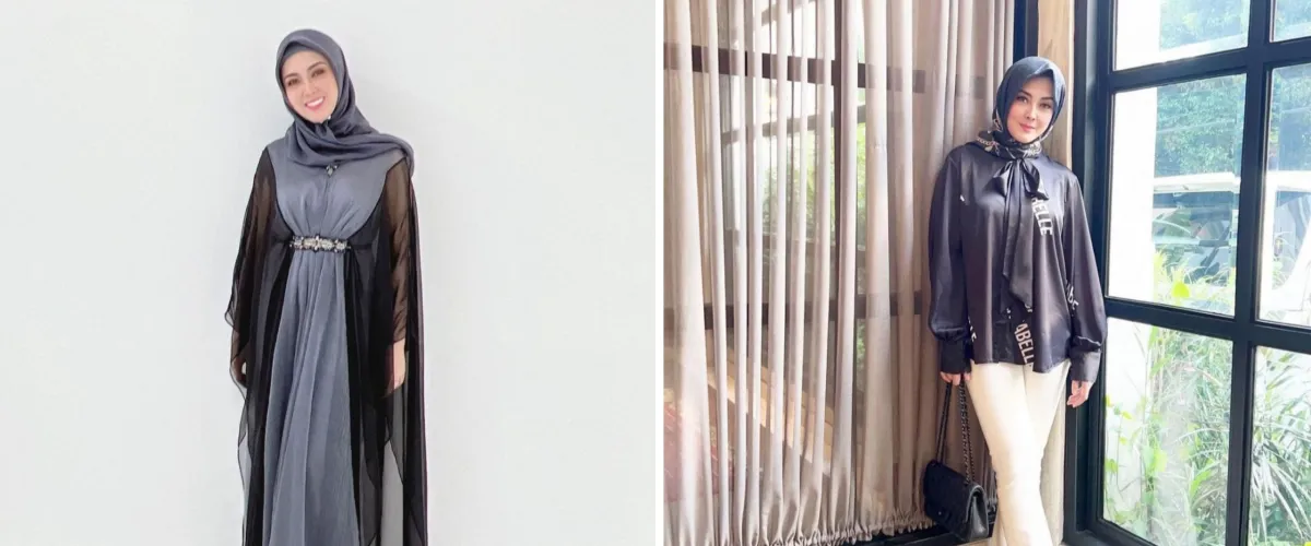 11 Gaya Dhena Devanka pakai hijab, parasnya bikin pangling