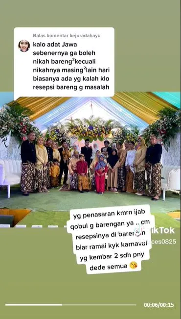resepsi pernikahan tiga perempuan kembar  © 2022 TikTok