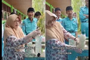 Aksi guru peringatkan bahaya merokok lewat simulasi sederhana ini hasilnya bikin siswa terkejut