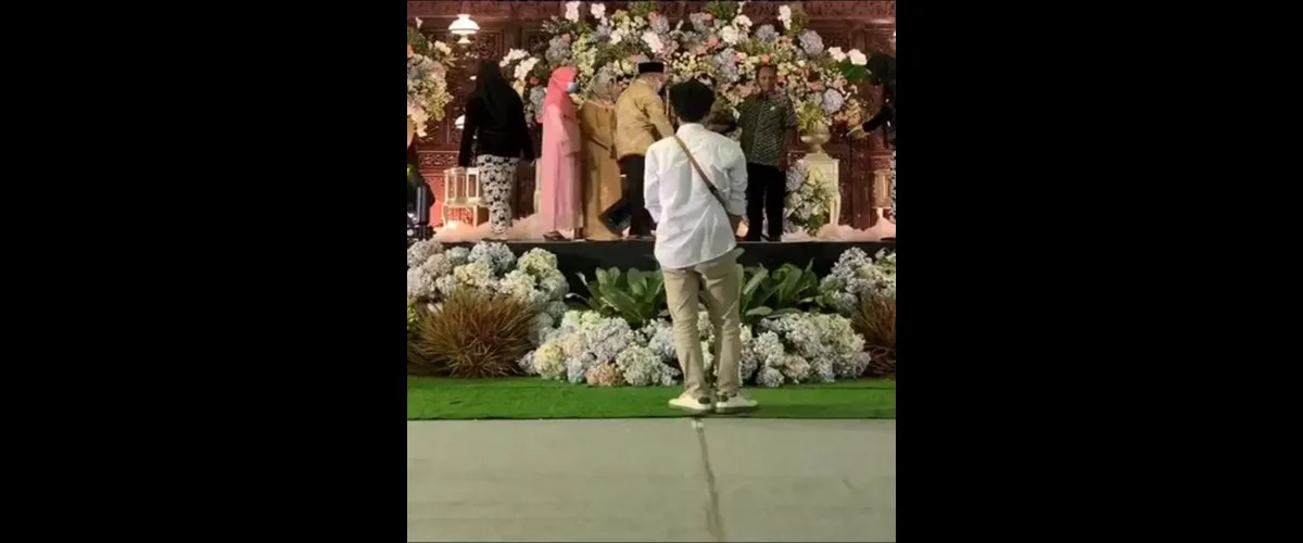 Dekorasi pernikahan ini dikira patung padahal manusia beneran, begini potret unik penampakannya