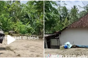 Antar paket ke desa, kurir ini mendapatkan sambutan tak biasa dari pemilik rumah