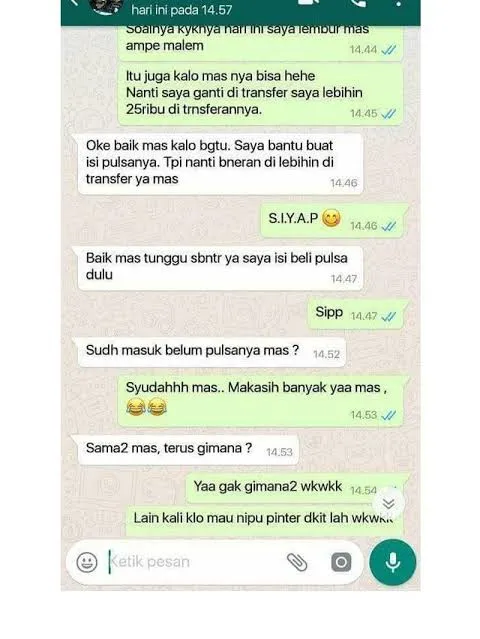 Chat lucu mau nipu Istimewa